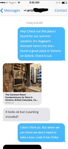 Swiping from the right side of the phone towards the left side while holding your finger on the screen will show the timestamp on a message